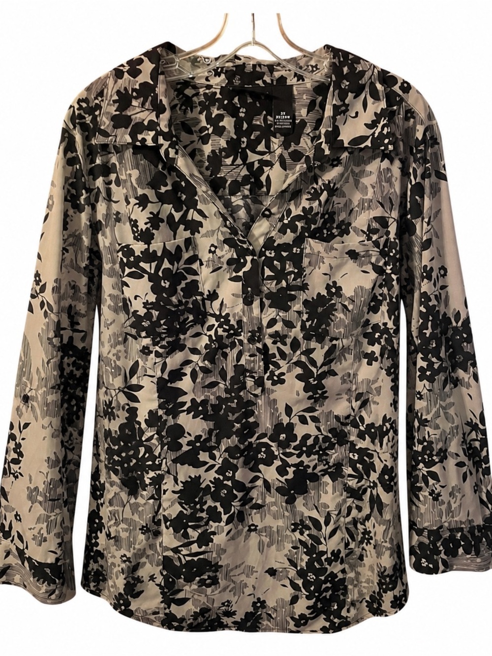 Women’s Maggie Barnes Black and Taupe Floral Tunic Plus Size 22/24W, 3X